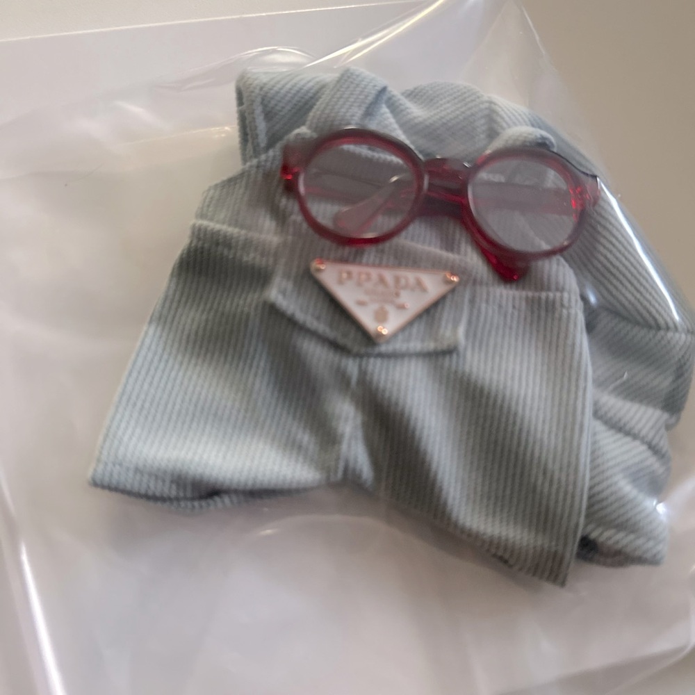 Labubu outfit w/ red eyeglasses sets. NO DOLL